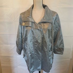 CACHE Silver jacket with 3/4 sleeves. Cute year round!